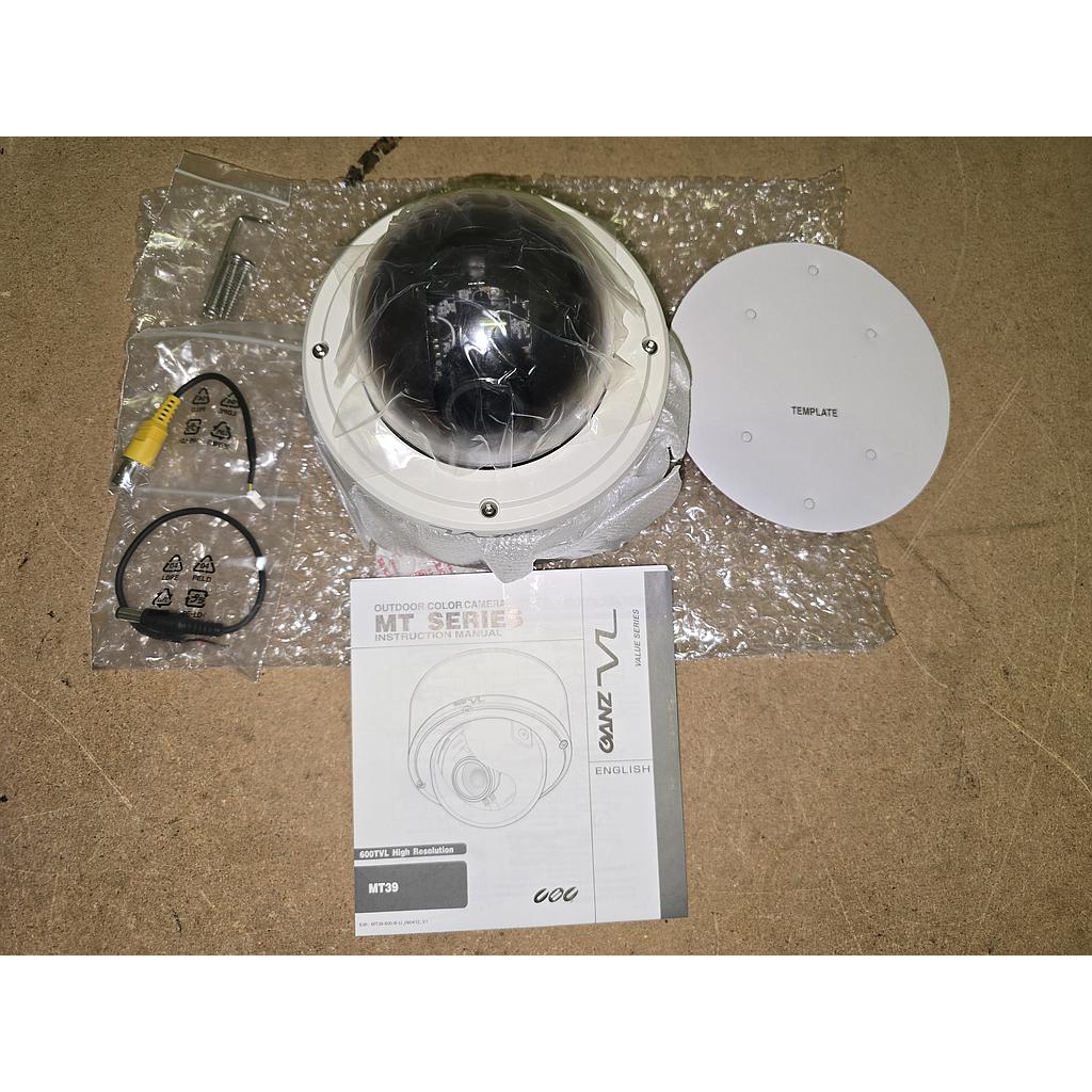 Ganz MT39 Outdoor Minidome Camera, 600TVL, 3mm-9mm AutoIris Lens, Day/Night, WDR