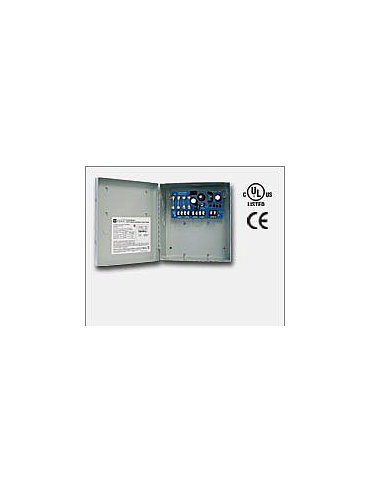 Altronix ALTV615DC4UL Four (4) fuse protected Class 2 Rated power limited outputs, 6-12VDC @ 2.5 amp or 12-15VDC @ 2 amp, 24VAC 40VA or 24VAC 50VA input (Altronix Model# TP2440 or TP2450) Grey enclosure. UL Listed (UL2044) CUL Listed